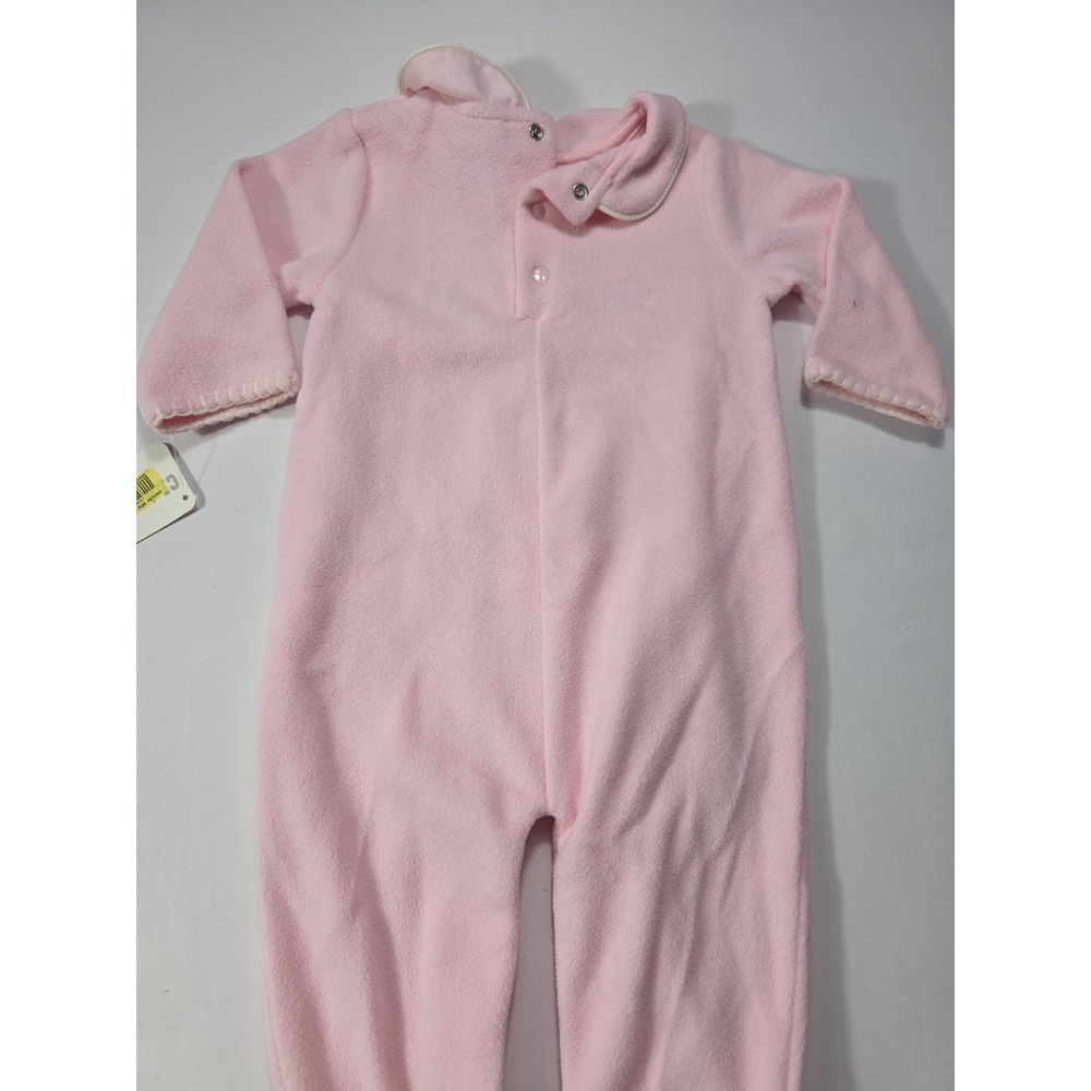 Class Club Pink Fleece Footed Sleeper Baby 3/6M NWT Y2K Bears - Picture 7 of 7